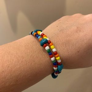 Colored Rainbow Beaded Wrap Bracelet